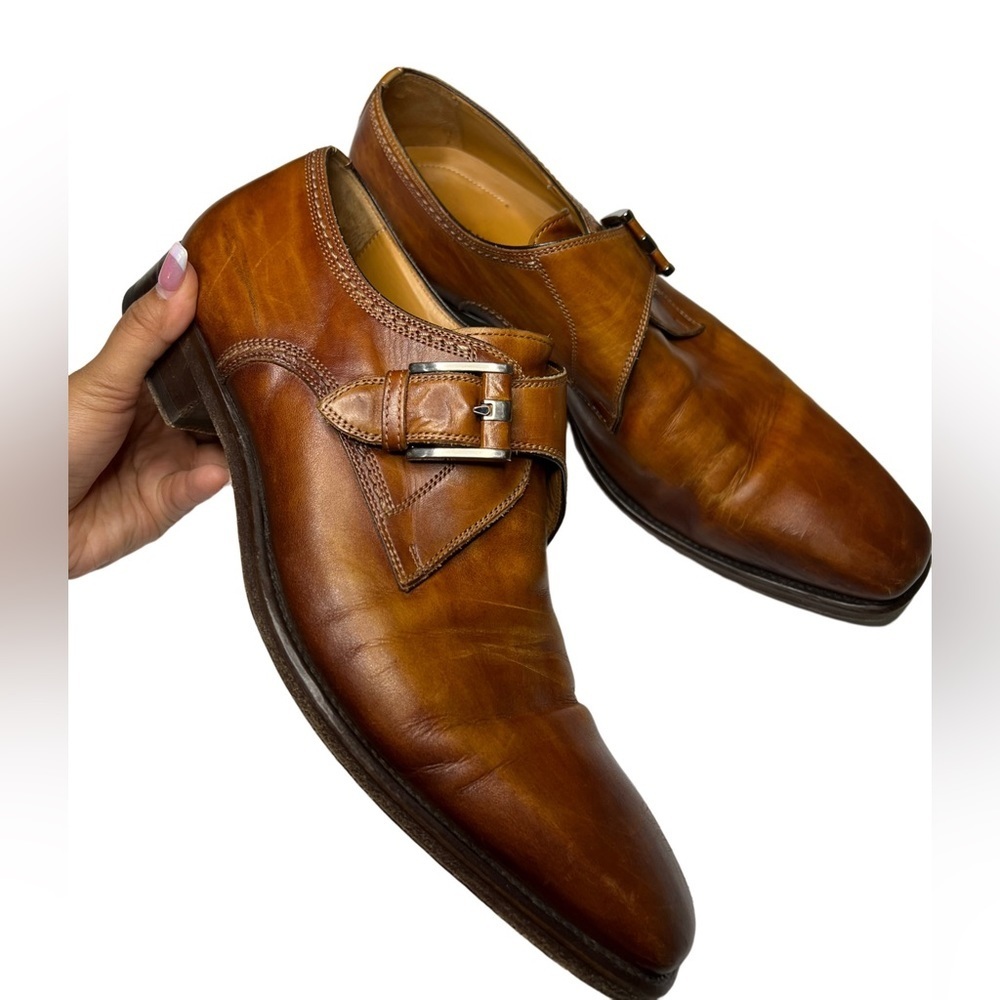 Magnani Brown Monk Strap Dress Shoe Size 9